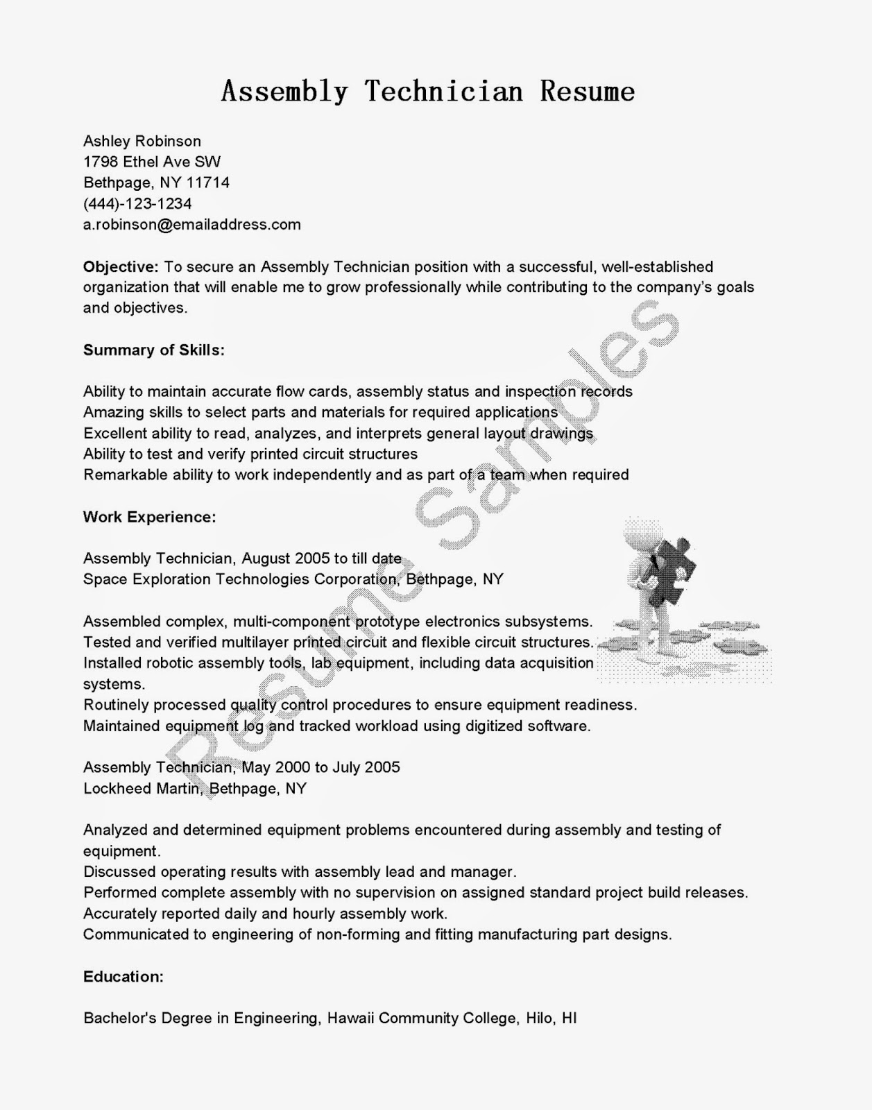 Telecommunications network tech sample resume